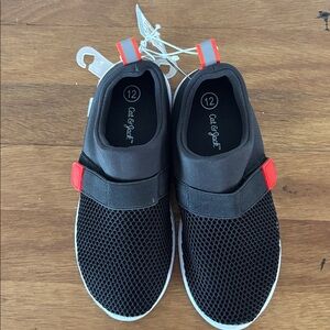 Cat & Jack Black and Red Mesh Slip-On Shoes